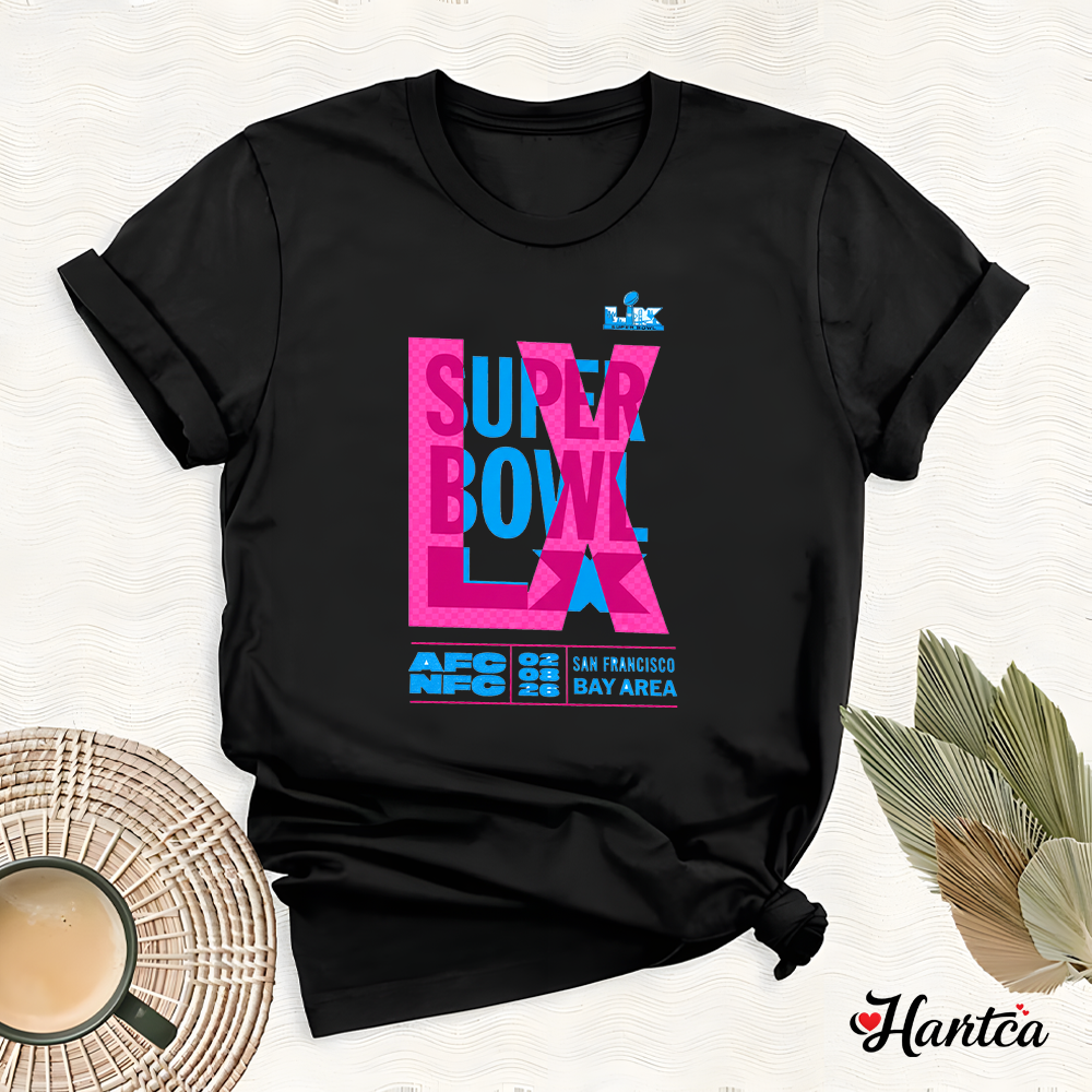 2025-26 Super Bowl LX Logo Black Men T Shirt