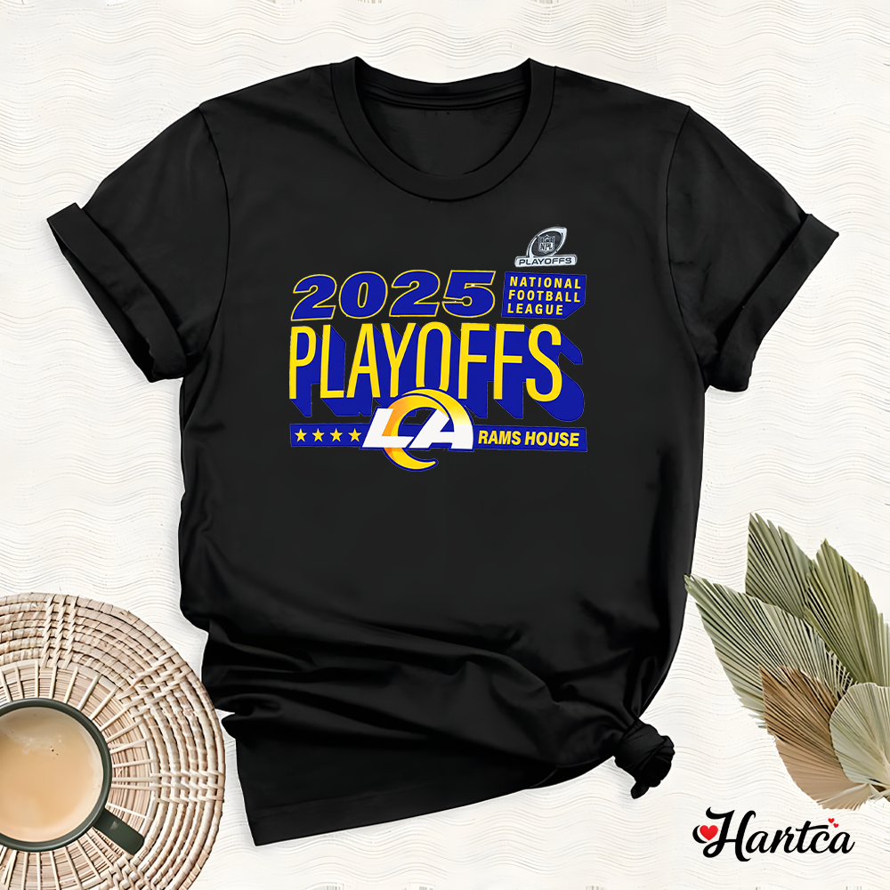 Los Angeles Rams 2025 NFL Playoffs Ready T Shirt Black