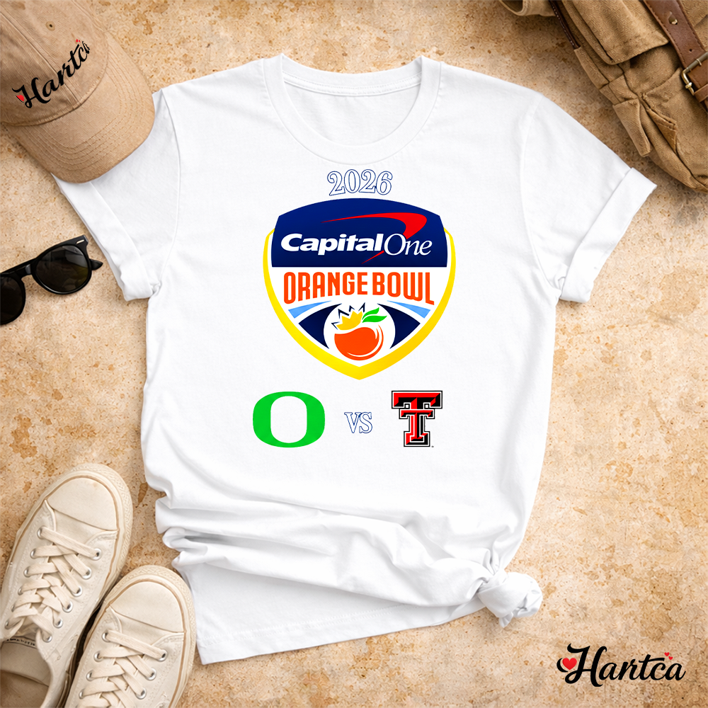 Oregon Ducks Vs Texas Tech Red Raiders 2026 Capital One Orange Bowl Shirt Black
