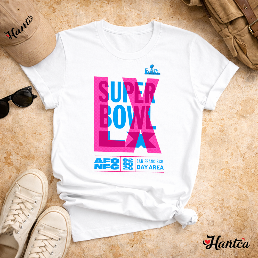 2025-26 Super Bowl LX Logo Black Men T Shirt - Image 4