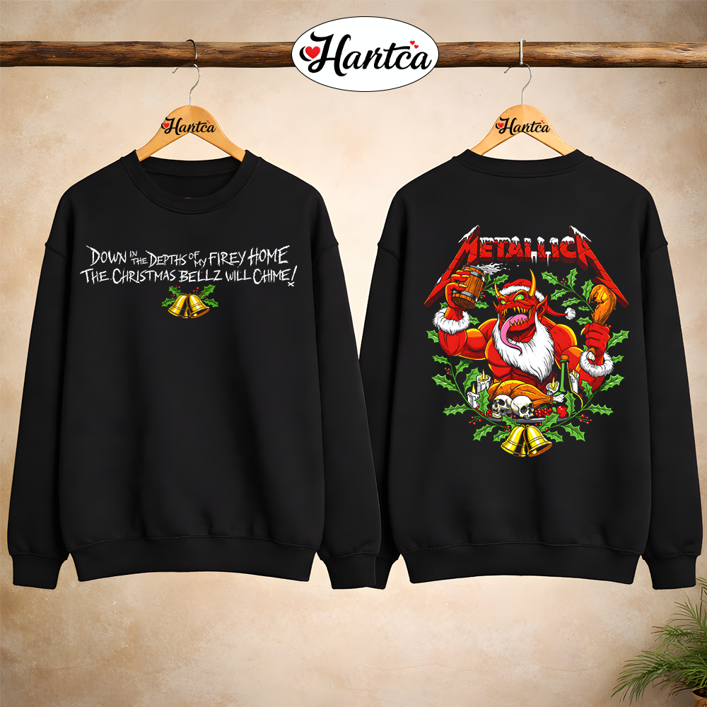 Metallica Merch Christmas Holiday Bellz Demon Hoodie - Image 3