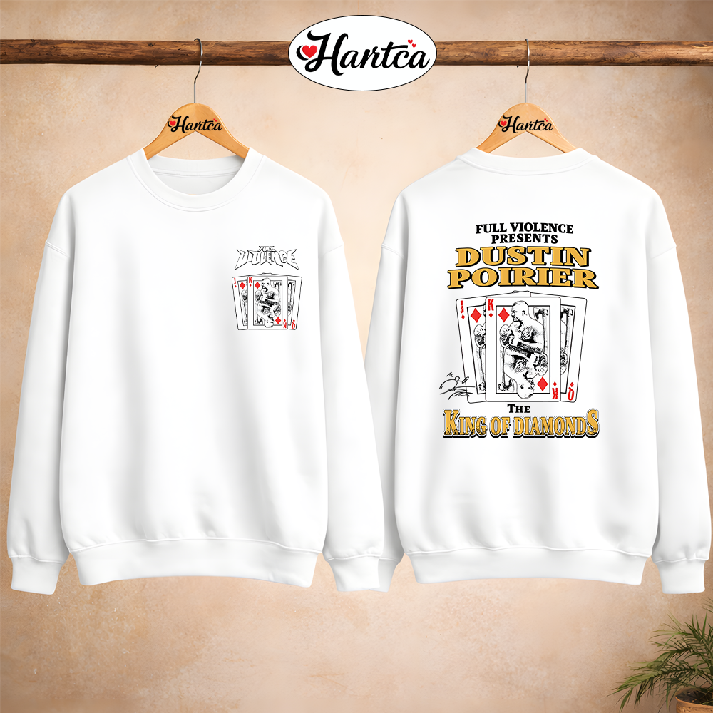 Full Violence X Dustin Poirier Merch King Of Diamonds Hoodie - Image 4