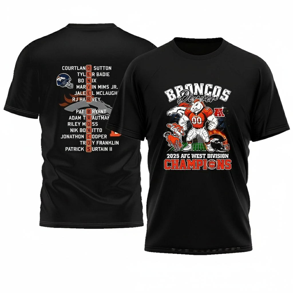 Denver Broncos 2025 West Division champions T-Shirt