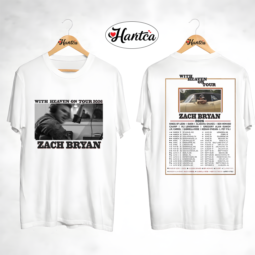 Zach Bryan Merch With Heaven On Tour 2026 Shirt Tracklist tour