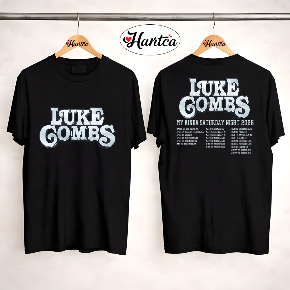 Luke Combs Merch My Kinda Saturday Night Tour Vintage Shirt - Image 4