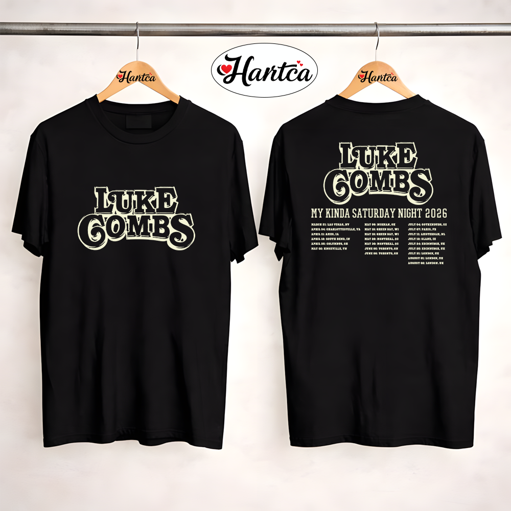 Luke Combs Tour 2026 Merch My Kinda Saturday Night Tour Two Side Shirt