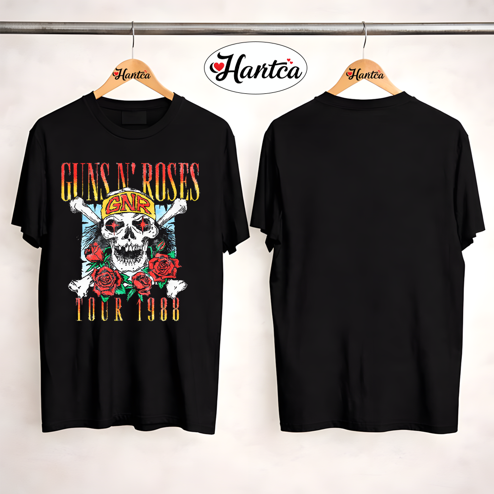 Guns N Roses Merch Grn Skull Rose Tour 1988 Shirt