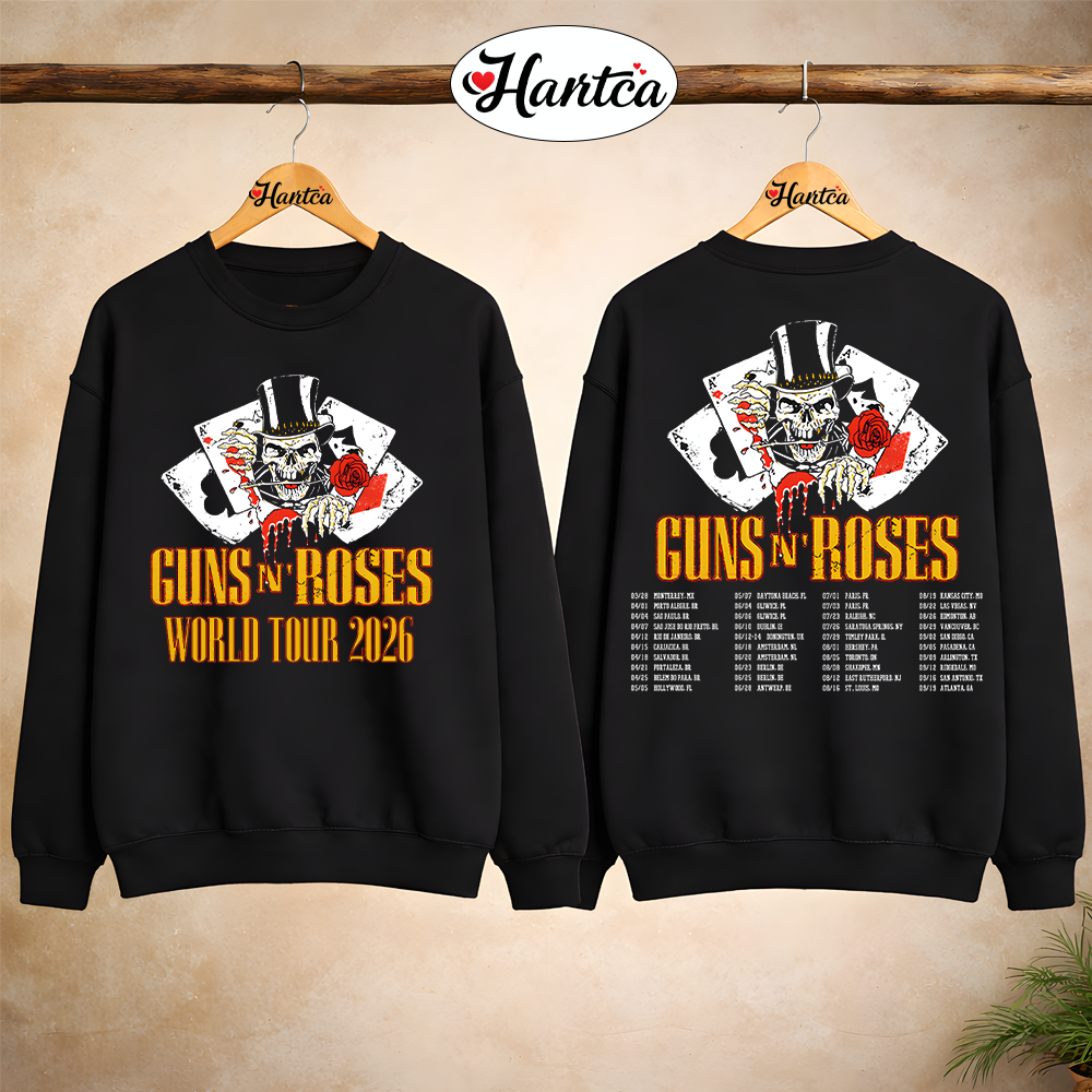 Guns N Roses Logo Death If Cross World Tour 2026 Hoodie Shirt - Image 3