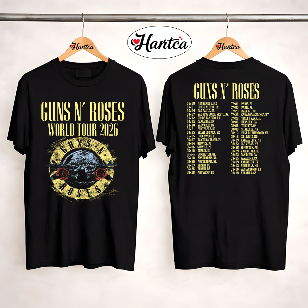 Guns N Roses Logo Cross World Tour 2026 Hoodie Shirt 