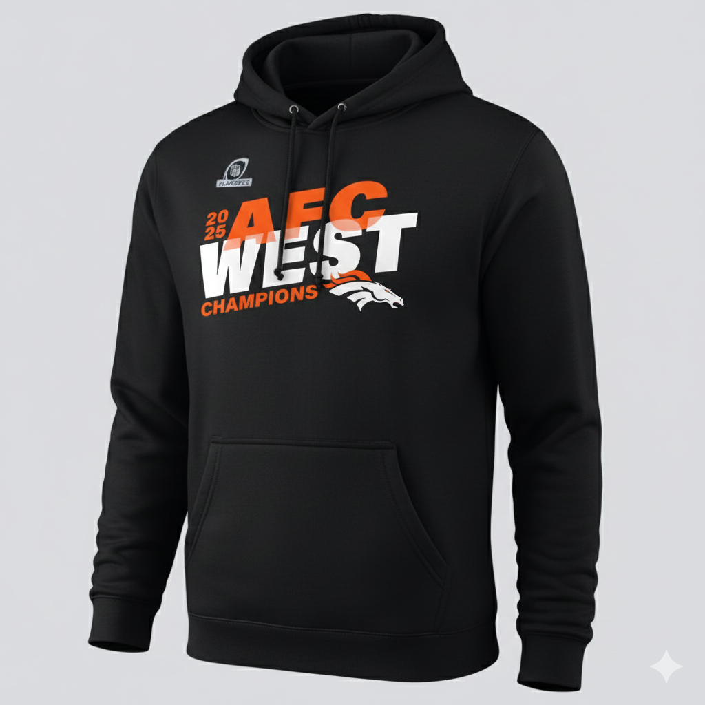Denver Broncos Black 2025 AFC West Division Champions Big & Tall Conquer T-Shirt - Image 3