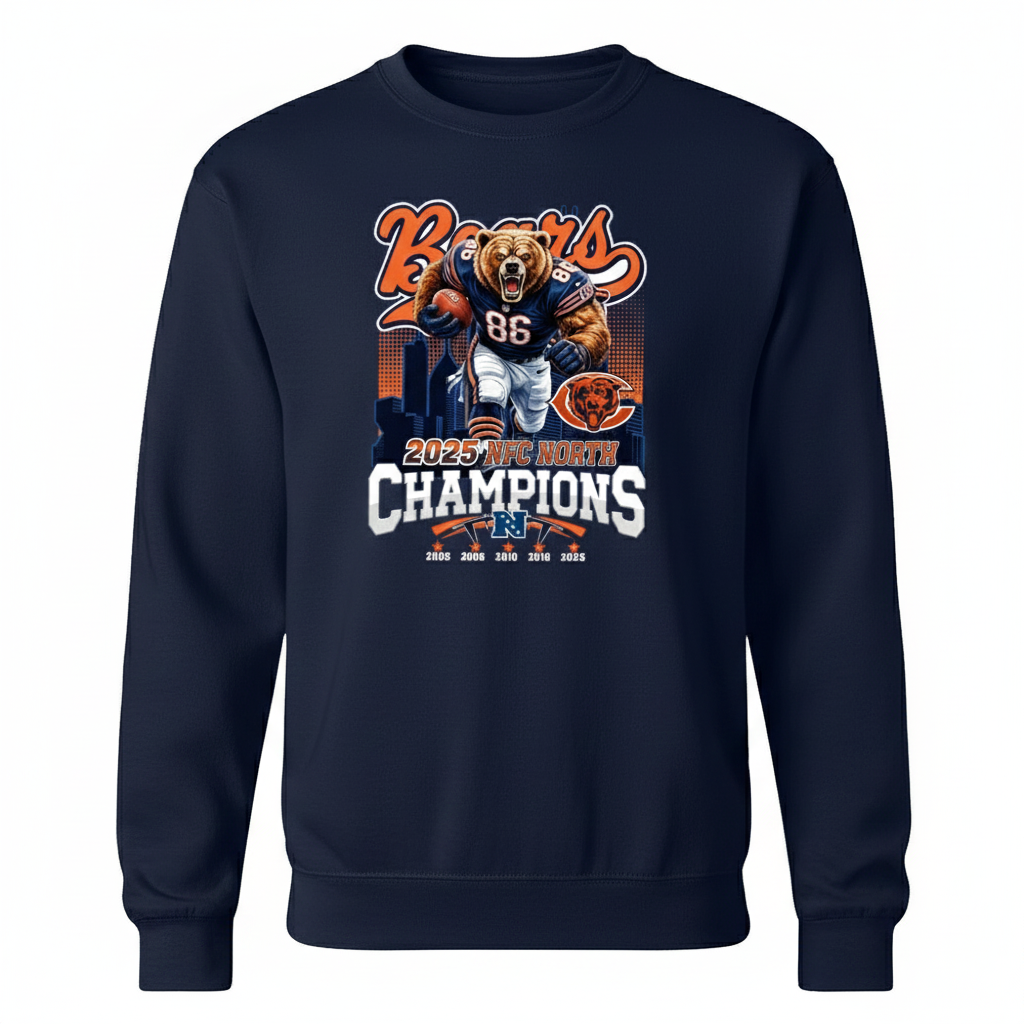 Chicago Bears 2025 NFC North Champions Mascot Shirt - Image 3