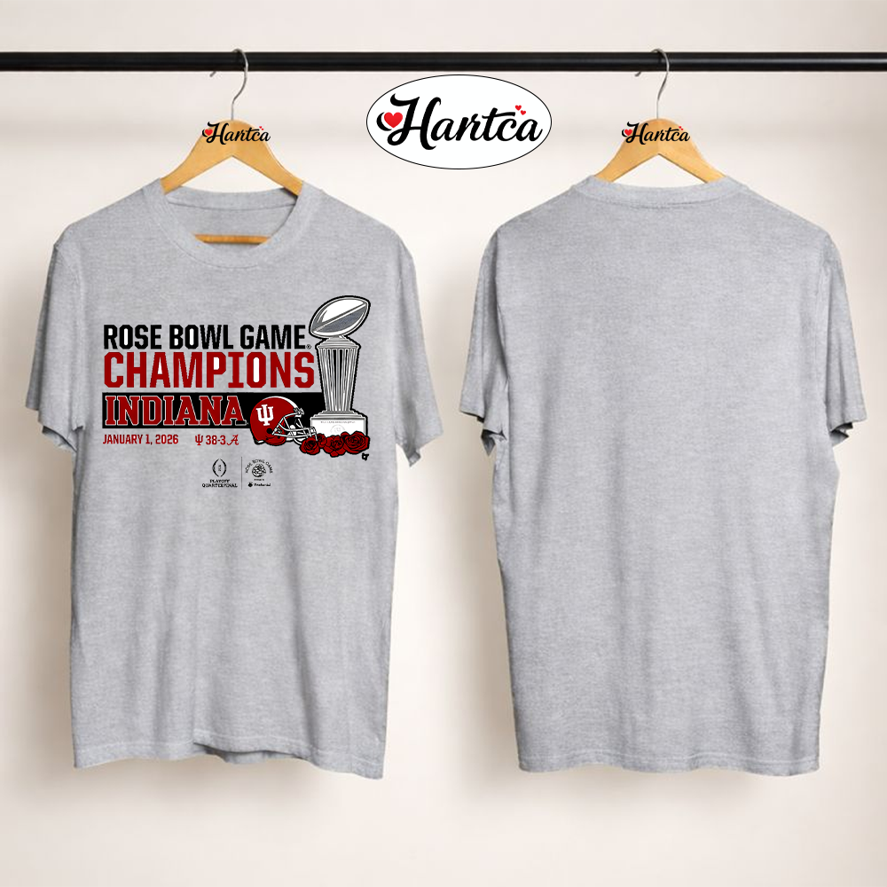 Indiana Football CFP Rose Bowl Game Champions Trophy 38-3 T Shirt