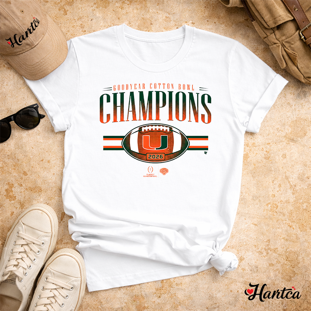 Miami Football CFP Cotton Bowl Champions 2026 T Shirt