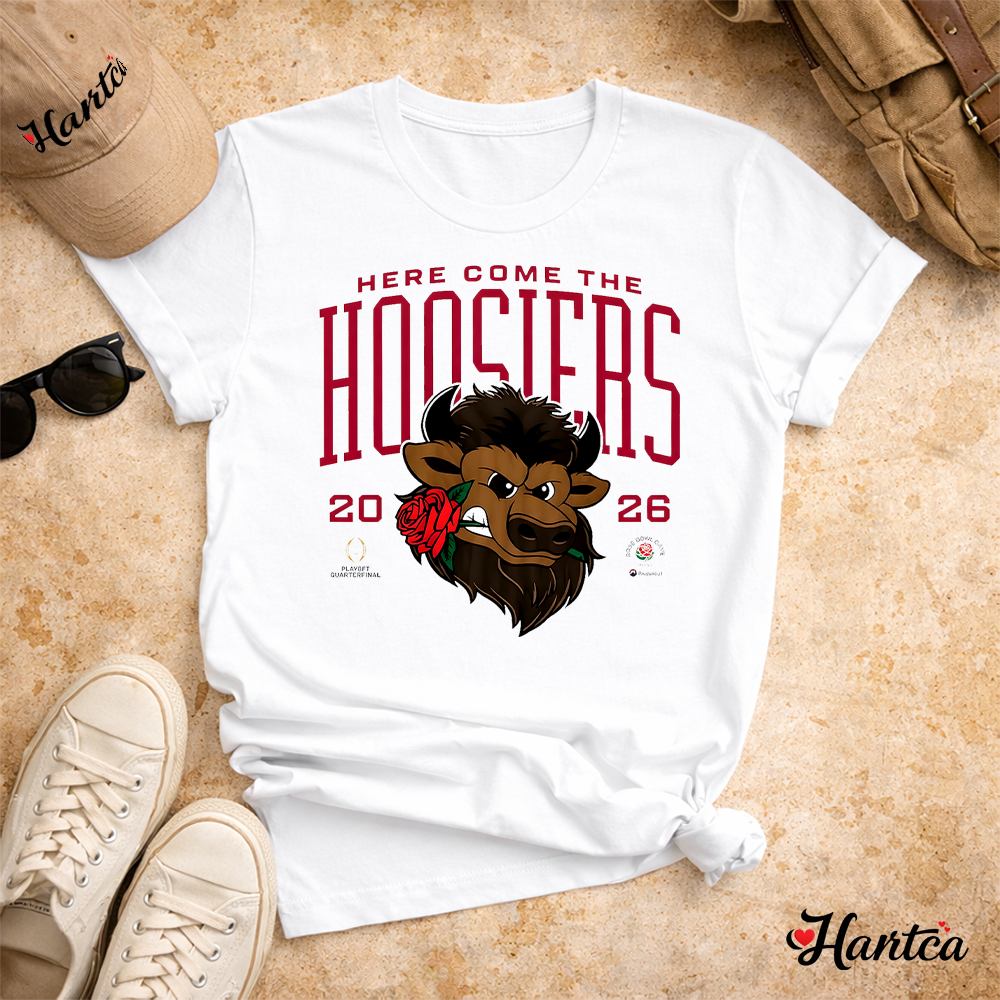 Indiana Hoosier Football 2026 Rose Bowl Here Come The Hoosiers T-shirt