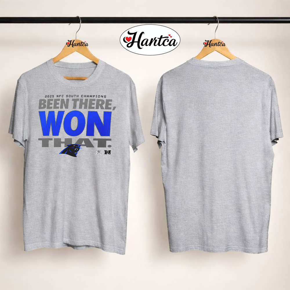 2025 NFC South Division Carolina Panthers Champions Locker Room Trophy Collection T Shirt