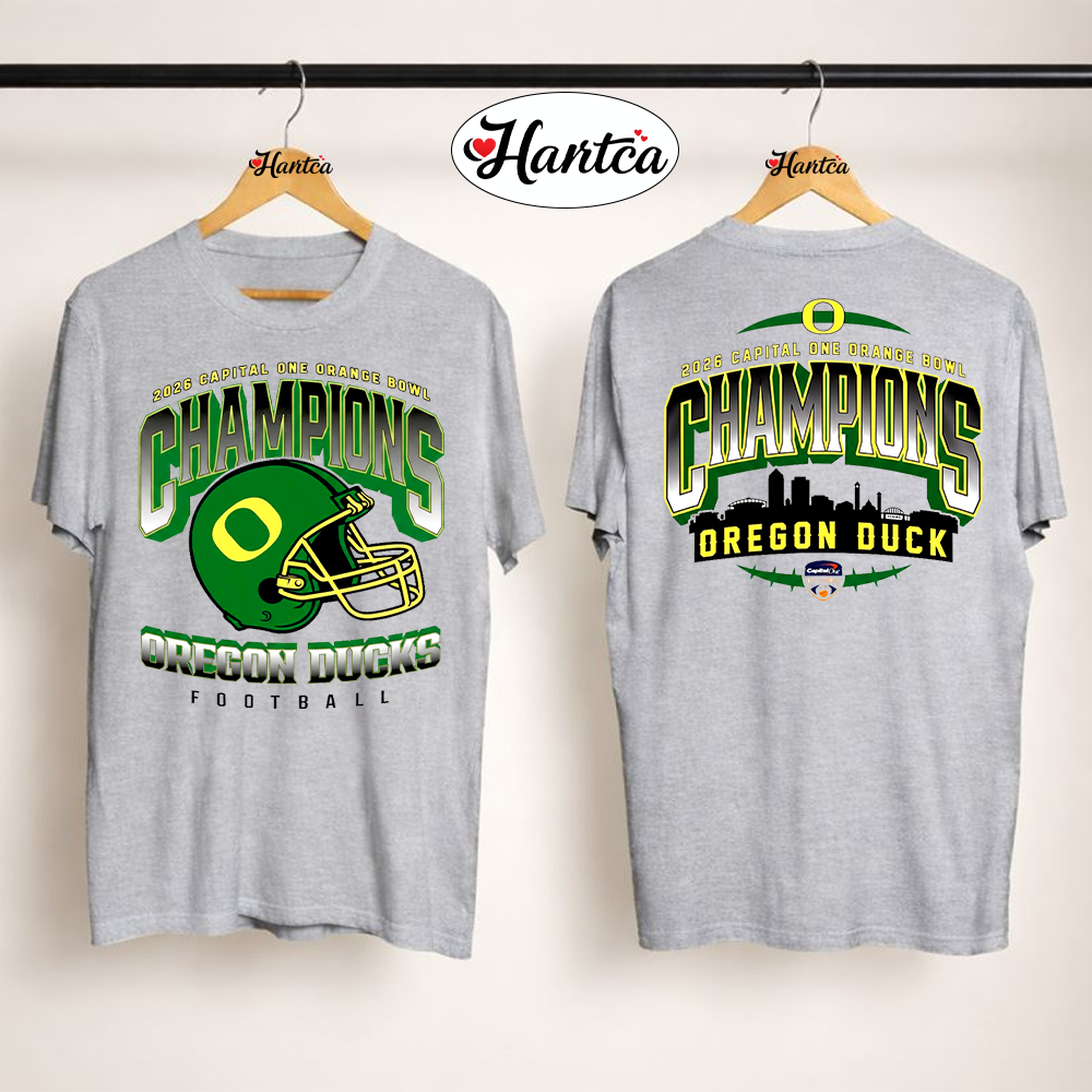 2026 NCAA Oregon Ducks Capital One Orange Bowl Champions Two Sided Shirt