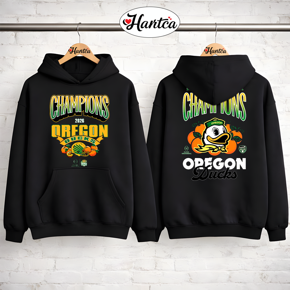 Oregon Ducks 2026 Orange Bowl Champions Two Sided Shirt - Image 2