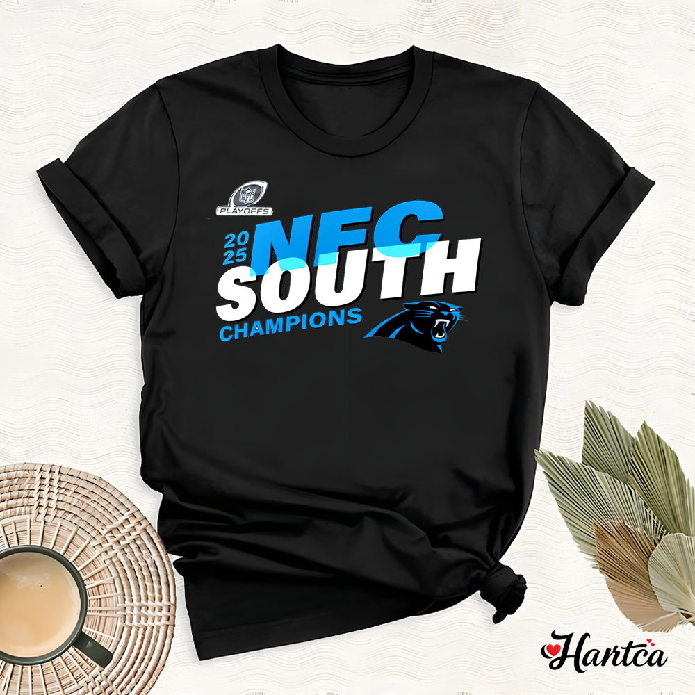 Carolina Panthers 2025 NFC South Division Champions Locker Room T-Shirt