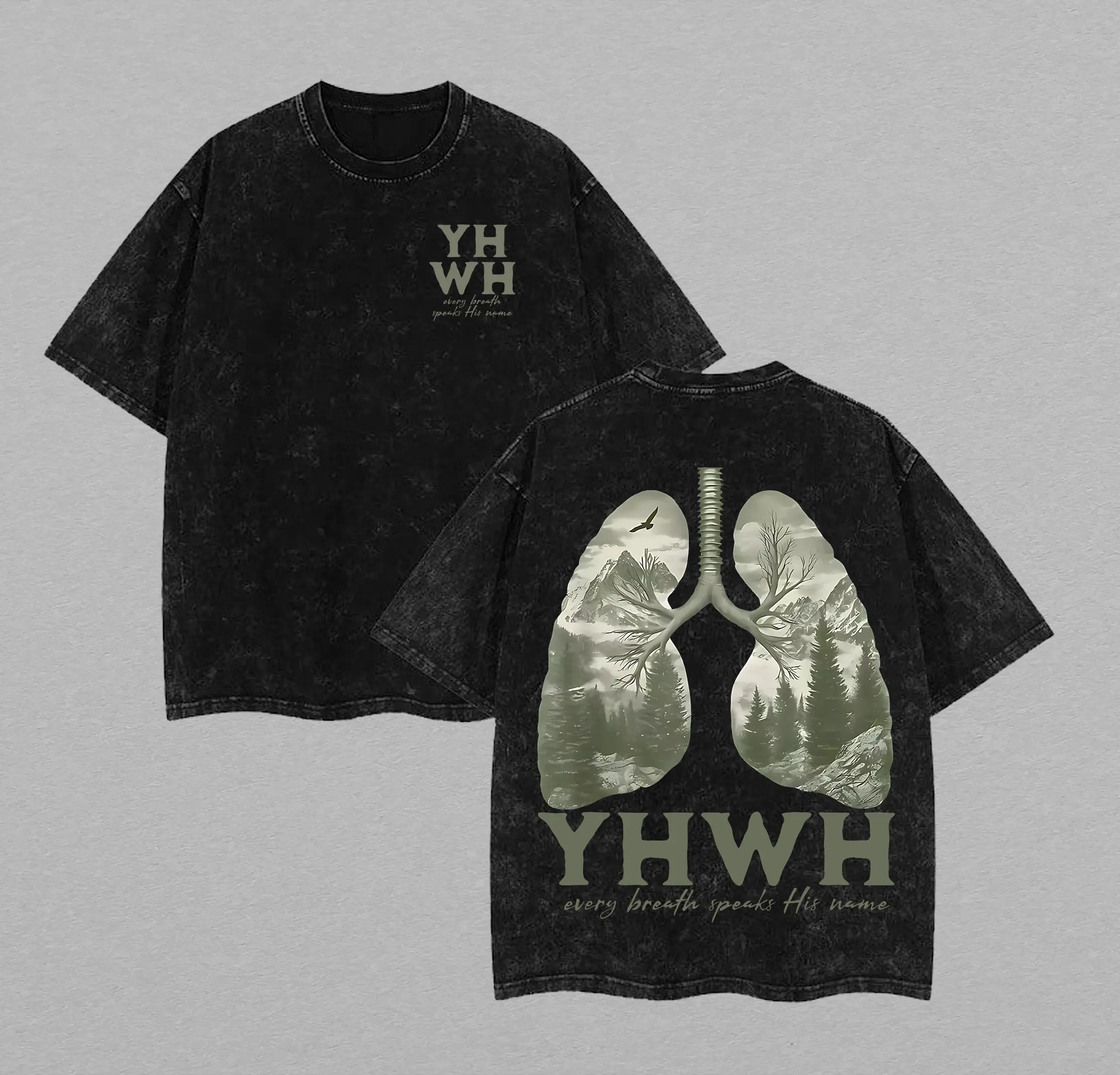 YHWH Christian Washed T-Shirt, Jesus Tee, Jesus Tshirt , Christian Apparel Streetwear Menswear Top Men and Women Menswear Tops , Gym Pump Cover