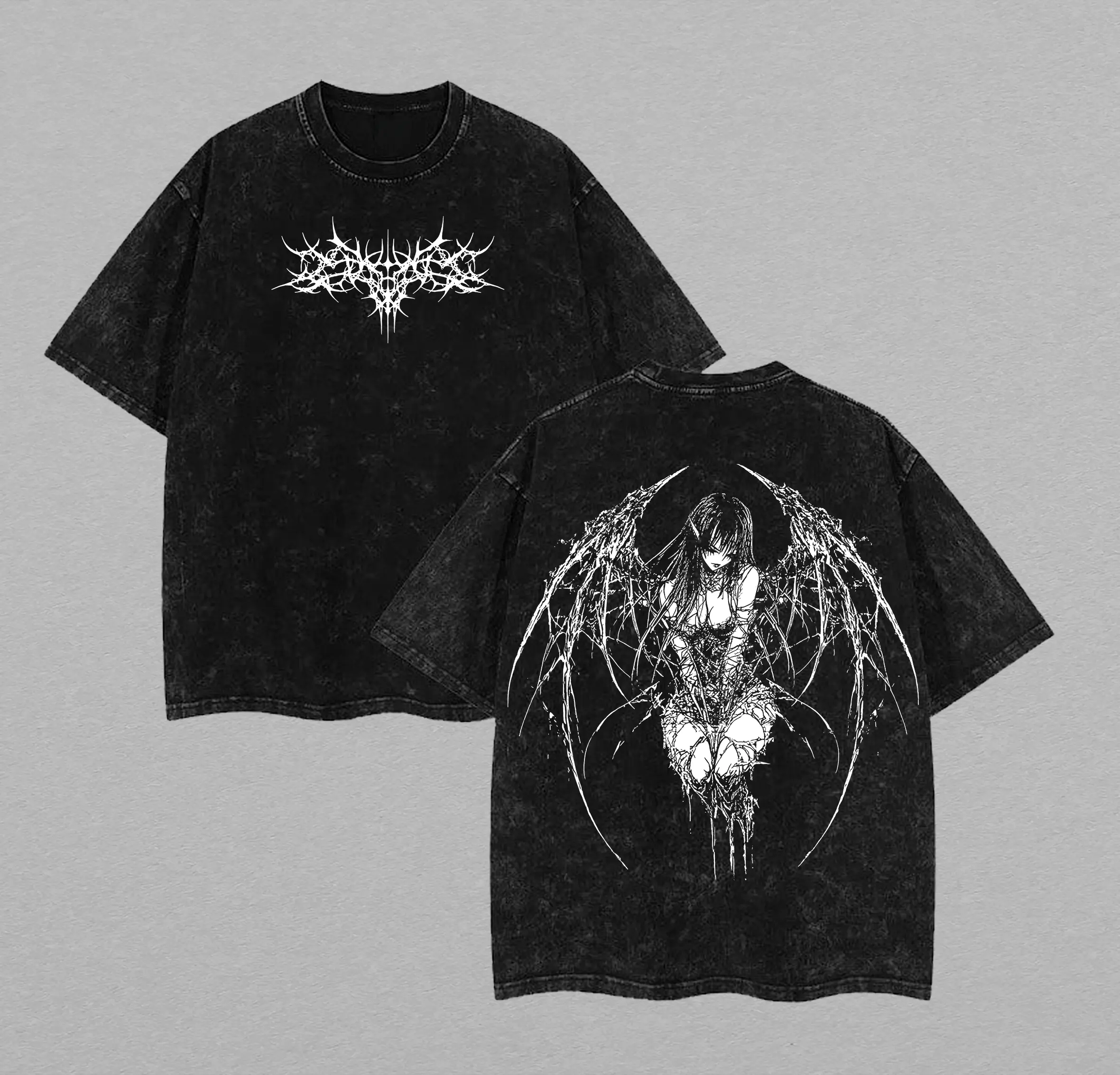 Gothic Y2k Anime Angel Cotton Hoodie, Angel Tee, Gothic Hoodie, Black Cotton Hoodie, 2k Clothing, Menswear Sweatshirts Tops,gym Fans, Clothing,gothes