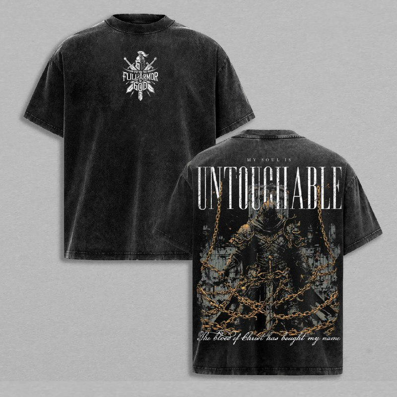 Warrior of God Christian T-Shirt Full Armor of God Vintage Washed Tee Hoodie Spiritual Warfare Streetwear Jesus Faith Shirt Christian Warrior Graphic Jesus Apparel Ephesians 610-18