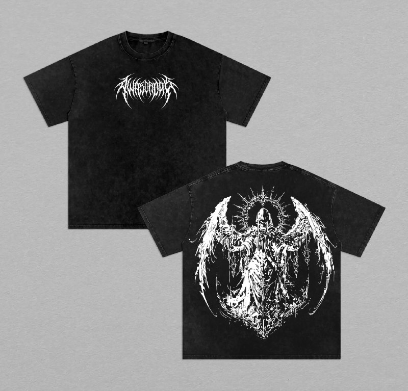 Y2K Gothic Angel Washed Hoodie & Tshirt – Dark Aesthetic Streetwear, 2k Clothing,Menswear Tops, gym,Clothing,Clothes gothic y2k, Vintage Men