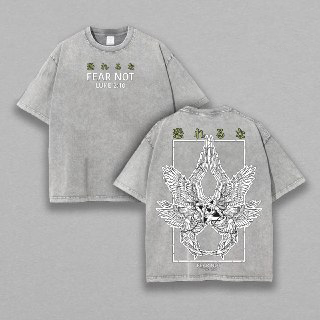Fear Not Luke 210 Seraphim Washed T-Shirt, Jesus T-Shirt, Jesus Tee, Christian Apparel Streetwear Gym Menswear Top Men or Women