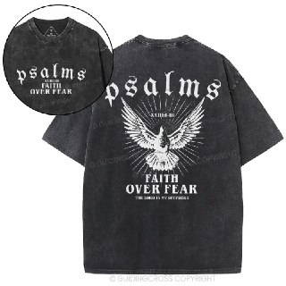 Faith Over Fear Christian Washed Hoodie, Washed Tee