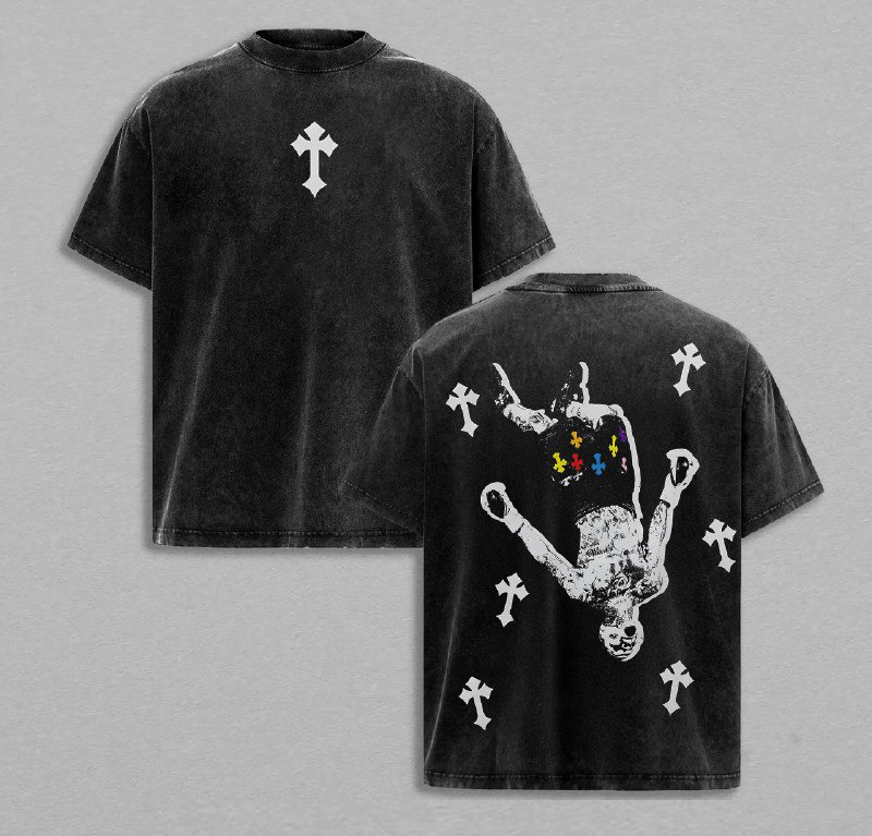 Upside Down Cross - Human Falling Cross Vintage Washed T-Shirt Tank Top Hoodie, Jesus Apparel Christian Gothic Church Outfit, Jesus Tees Heavyweight Streetwear Gym Pump Cover