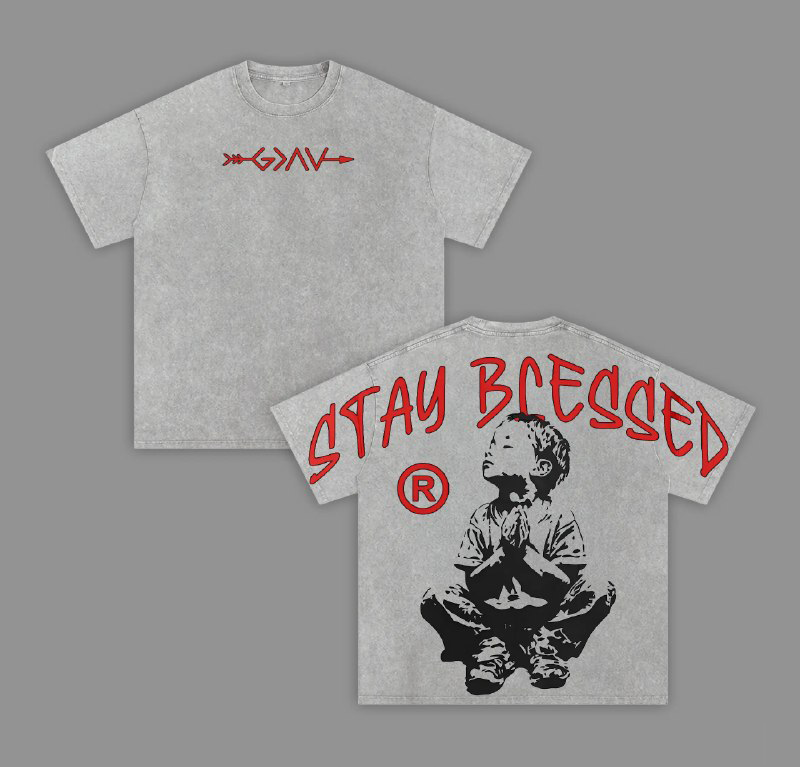 GOD'S CHILD Stay Blessed Vintage Hoodies Washed Washed T-Shirt God Is Greater Arrow Tee Christian Streetwear Heavyweight Faith Shirt Faith Prayer Boy Jesus Apparel Faith Gift Outfit