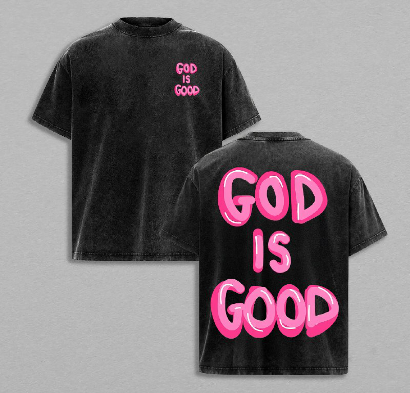 God Is Good Christian Wash Tee Bible Verse Church Outfit Gym Pump Cover